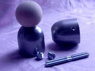 Соединение перила шар, цвет серый металлик, фотография 2