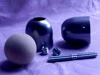 Соединение перила шар, цвет серый металлик, фотография 3