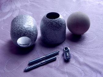 Соединение перила шар, цвет античное серебро, фотография 5