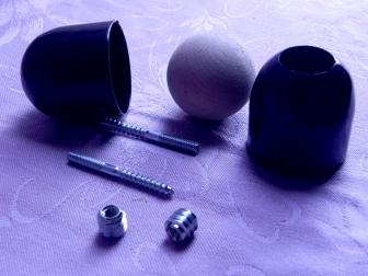 Соединение перила шар, цвет черный графит, фотография 1